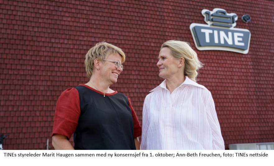 Visekonsernsjef i TINE, Ann-Beth Freuchen overtar etter konsernsjef Gunnar Hovland.